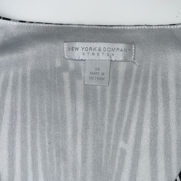 NY&Co. Stretch Ruched Wrap Midi Lined Sleeveless V-Neck Plunge Dress Cinched XS - Picture 5 of 9